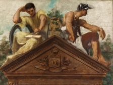 Esquisse pour la salle des mariages de la mairie du 13ème arrondissement : Vertus civiques., 1878. Creator: Gustave Boulanger