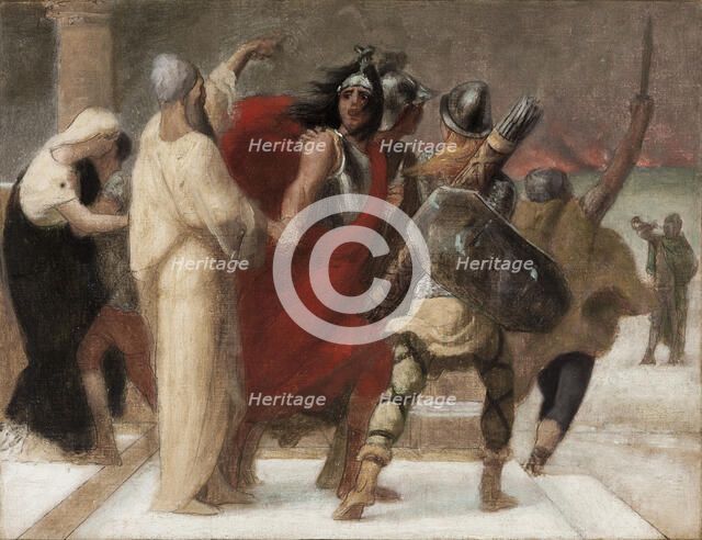 Esquisse pour la salle des mariages de la mairie du 13ème arrondissement : Vertus civiques., 1878. Creator: Gustave Boulanger.