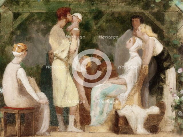 Esquisse pour la salle des mariages de la mairie du 13ème arrondissement : Vertus civiques., 1878. Creator: Gustave Boulanger.