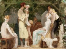 Esquisse pour la salle des mariages de la mairie du 13ème arrondissement : Vertus civiques., 1878. Creator: Gustave Boulanger