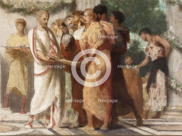 Esquisse pour la salle des mariages de la mairie du 13ème arrondissement : Vertus civiques., 1878. Creator: Gustave Boulanger.