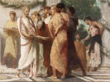 Esquisse pour la salle des mariages de la mairie du 13ème arrondissement : Vertus civiques., 1878. Creator: Gustave Boulanger