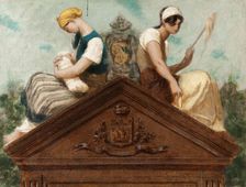 Esquisse pour la salle des mariages de la mairie du 13ème arrondissement : Vertus civiques., 1878. Creator: Gustave Boulanger