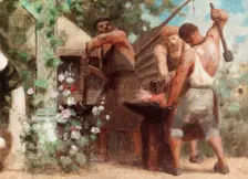 Esquisse pour la salle des mariages de la mairie du 13ème arrondissement : Vertus civiques., 1878. Creator: Gustave Boulanger