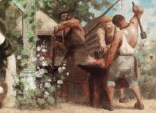 Esquisse pour la salle des mariages de la mairie du 13ème arrondissement : Vertus civiques., 1878. Creator: Gustave Boulanger