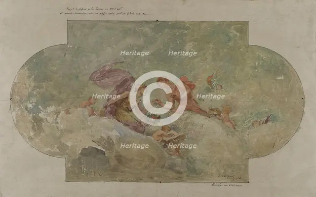 Esquisse pour la salle des mariages de la mairie du 8ème arrondissement de Paris : Le Mariage, 1926. Creator: Hector d' Espouy.