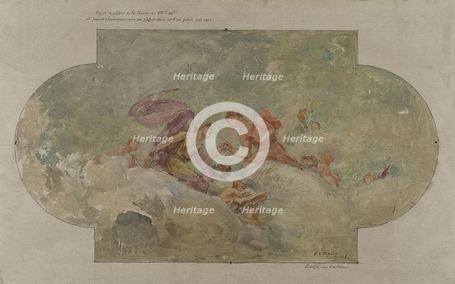 Esquisse pour la salle des mariages de la mairie du 8ème arrondissement de Paris : Le Mariage, 1926. Creator: Hector d' Espouy.