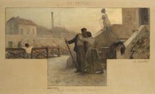 Esquisse pour la salle des mariages de la mairie d'Arcueil-Cachan : La Patrie - la défense..., 1888. Creator: Alfred Henri Bramtot