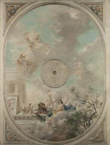 Esquisse pour la salle des mariages de la mairie de Montrouge : La Loi et le Mariage (Plafond), 1886 Creator: Theobald Chartran