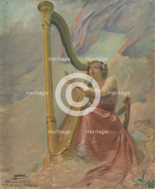 Esquisse pour la salle des mariages de la mairie de Montrouge : La Musique, c.1912. Creator: Henri Pierre Jamet.