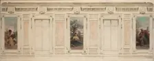 Esquisse pour la salle des mariages de la mairie de Courbevoie : botteleur, maternité..., 1884. Creator: Theobald Chartran