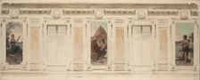 Esquisse pour la salle des mariages de la mairie de Courbevoie : Fileuse. Le mariage. Berger, 1884. Creator: Theobald Chartran