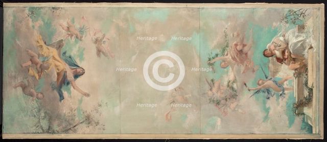 Esquisse pour la salle des mariages de la mairie de Courbevoie : La Loi protectrice..., 12–1884. Creator: Theobald Chartran.