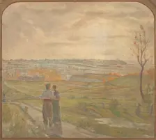 Esquisse pour la salle des mariages de la mairie de Romainville : Paysage avec un..., c.1904-1907. Creator: Jean Joseph Enders