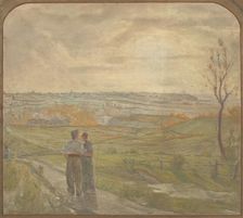 Esquisse pour la salle des mariages de la mairie de Romainville : Paysage avec un..., c.1904-1907. Creator: Jean Joseph Enders