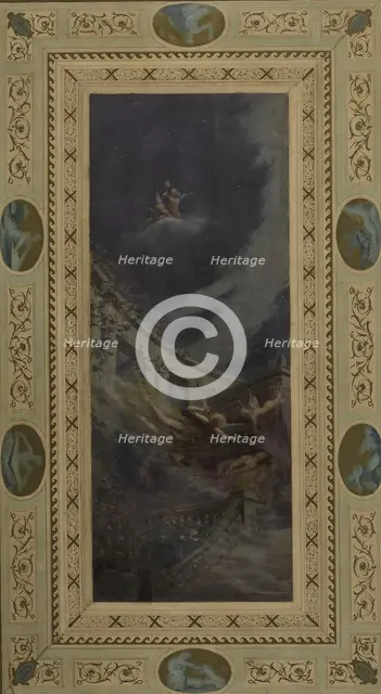 Esquisse pour la salle des mariages de la mairie de Saint-Maur-des-Fossés : Psyché livrée..., 1883. Creator: Edouard Michel Lancon.