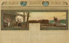 Esquisse pour la salle des mariages de la mairie de Saint-Maur-des-Fossés : Education, 02–1883. Creator: Edouard Michel Lancon