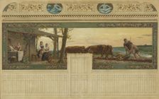 Esquisse pour la salle des mariages de la mairie de Saint-Maur-des-Fossés : Education, 02–1883. Creator: Edouard Michel Lancon