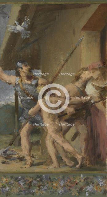 Esquisse pour la salle des mariages de la mairie de Saint-Maur-des-Fossés : Patrie, 1883. Creator: Edouard Michel Lancon.