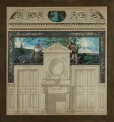 Esquisse pour la salle des mariages de la mairie de Saint-Maur-des-Fossés : Amour, 1883. Creator: Edouard Michel Lancon