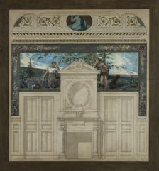 Esquisse pour la salle des mariages de la mairie de Saint-Maur-des-Fossés : Amour, 1883. Creator: Edouard Michel Lancon