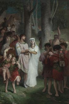 Esquisse pour la salle des mariages la mairie du 7ème arrondissement : La demande..., 1876. Creator: Emile Levy