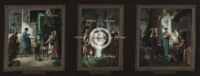 Esquisse pour la salle des mariages la mairie du 7ème arrondissement : La demande..., 1876. Creator: Emile Levy.