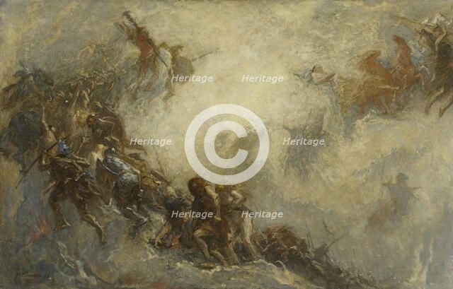 Esquisse pour l'amphithéâtre de paléontologie du Museum d'histoire naturelle de Paris..., 1897. Creator: Fernand Cormon.