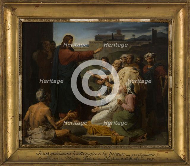 Esquisse pour l'ancienne église Saint-Vincent-de-Paul : Jésus guérissant les aveugles et..., c.1817. Creator: François-Louis Dejuinne.