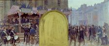 Esquisse pour le cabinet du préfet à l'Hôtel de Ville de Paris : Enrôlements volontaires...., 1889. Creator: Adolphe Gustave Binet