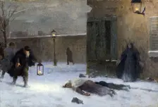 Esquisse pour le cabinet du préfet à l'Hôtel de Ville : La recherche des blessés durant..., 1889. Creator: Paul Albert Baudouin