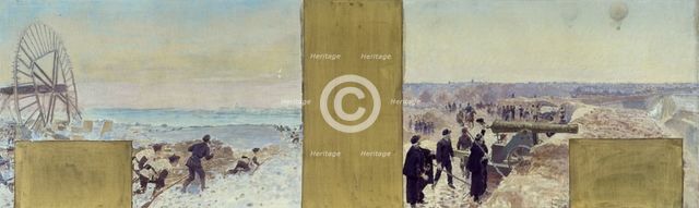 Esquisse pour le cabinet du préfet de l'Hôtel de Ville de Paris : Marins en expédition..., 1889. Creator: Adolphe Gustave Binet.