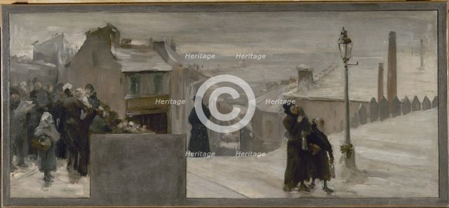 Esquisse pour le cabinet du préfet de l'Hôtel de Ville de Paris : La Famine, 1889. Creator: Paul Louis Delance.