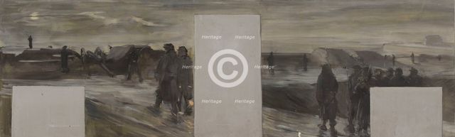 Esquisse pour le cabinet du préfet de l'Hôtel de Ville de Paris : La garde aux remparts, 1889. Creator: Paul Louis Delance.