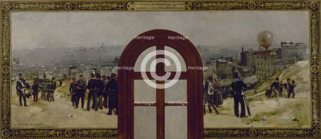 Esquisse pour le cabinet du préfet de l'Hôtel de Ville de Paris : Le départ du ballon..., 1889. Creators: René Joseph Gilbert, Henri-Louis Dupray.