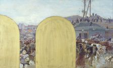 Esquisse pour le cabinet du préfet de l'Hôtel de Ville de Paris : Rentrée dans Paris des..., 1895. Creator: Adolphe Gustave Binet