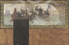 Esquisse pour le cabinet du préfet de l'Hôtel de Ville de Paris : Fluctuat Nec Mergitur, 1889. Creator: Paul-Emile Mangeant