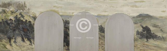 Esquisse pour le cabinet du préfet de l'Hôtel de Ville de Paris : La défense extérieure, 1870, 1889. Creator: Paul Louis Delance.