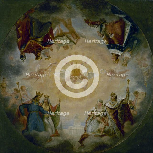 Esquisse pour le Panthéon (église Sainte-Geneviève) : Gloire des dynasties royales et..., c.1812. Creator: Antoine-Jean Gros.