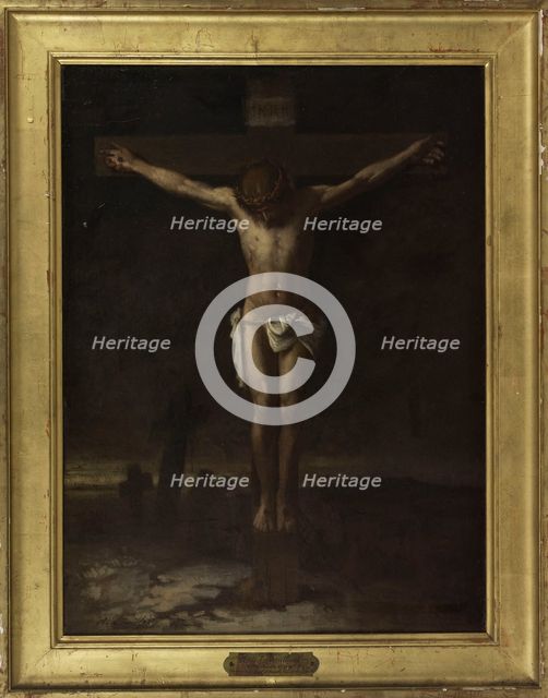 Esquisse pour le palais de justice de Paris : Le Christ en croix, c.1871. Creator: Alexis Marie Louis Douillard.