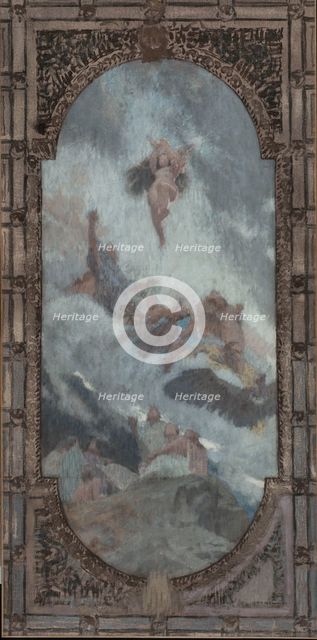 Esquisse pour le plafond du salon d'entrée Nord de l'Hôtel de Ville de Paris : la Nature..., 1892. Creator: Henri Bonis.