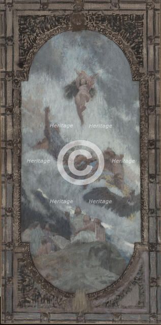 Esquisse pour le plafond du salon d'entrée Nord de l'Hôtel de Ville de Paris : la Nature..., 1892. Creator: Henri Bonis.