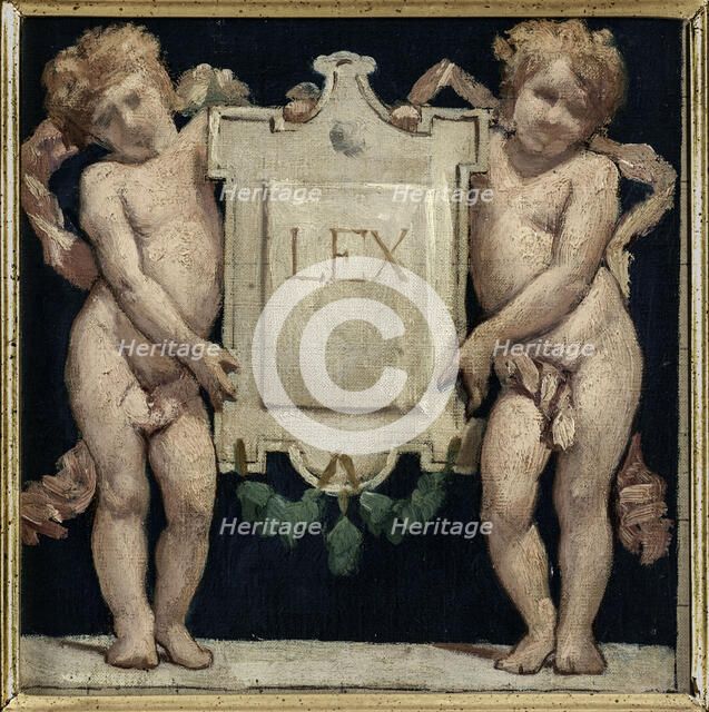 Esquisse pour le plafond de la salle d'audience de la Cour des Assises du Palais..., c.1866-1873. Creator: Leon Joseph Florentin Bonnat.