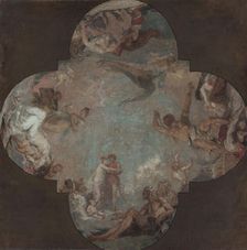 Esquisse pour le plafond de la salle des mariages de la mairie du 4ème : Le Mariage, 1878. Creator: Fernand Cormon