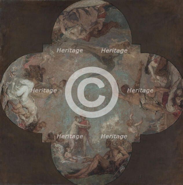 Esquisse pour le plafond de la salle des mariages de la mairie du 4ème : Le Mariage, 1878. Creator: Fernand Cormon.