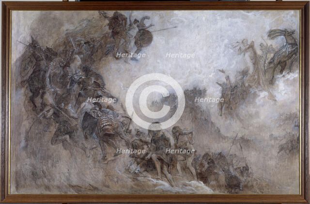 Esquisse pour le plafond de l'amphithéâtre de paléontologie du Museum d'histoire..., 1897. Creator: Fernand Cormon.