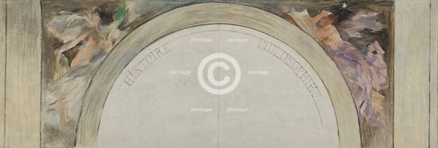 Esquisse pour le salon d'entrée de l'Hôtel de Ville de Paris : L'histoire et la philosophie, 1892. Creator: Paul Louis Delance.