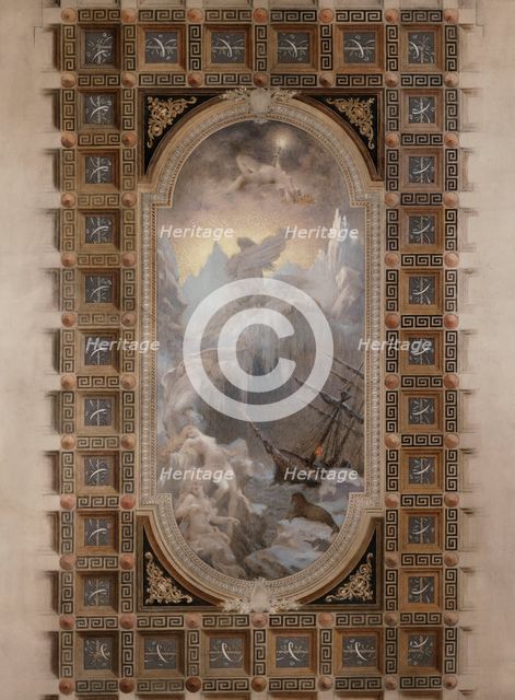 Esquisse pour le salon d'entrée Nord de l'Hôtel de Ville : L'Aurore boréale (plafond), 1892. Creator: Henri Camille Danger.