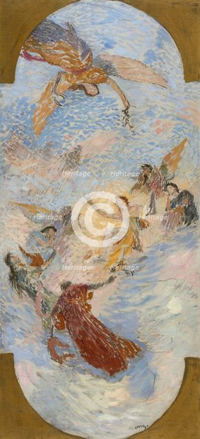 Esquisse pour le salon d'entrée sud de l'Hôtel de Ville : Apollon et les muses, 1892. Creators: Henri Jean Guillaume Martin, Louis Felix Bigaux.