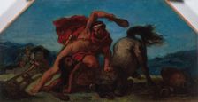 Esquisse pour le salon de la Paix à l'Hôtel de Ville de Paris : Hercule tuant le..., c1849 - 1852. Creator: Eugene Delacroix